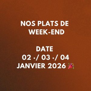 🍽️ Menu du week-end — 02 · 03 · 04 janvier 2026