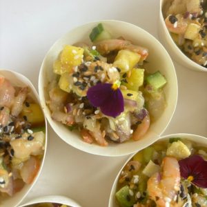 Tartare_crevettes_facon_thai_Machiroplats Verrines de tartare de crevettes, avocat & mangue – inspiration thaï