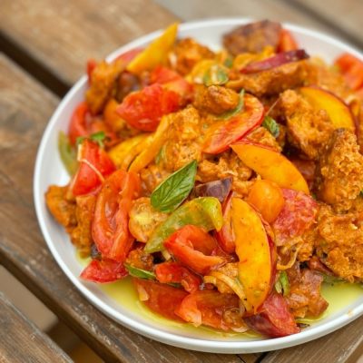 Tomates d’Été & Panzanella Crémeuse (accompagnement)