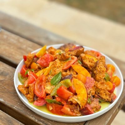 Tomates d’Été & Panzanella Crémeuse (accompagnement)
